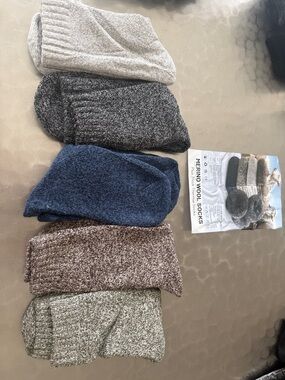 Merino Wool Crew Socks - Blue, Gray, Brown, Cream (6-Pack)